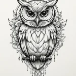 Neo-traditional tattoo design of the owl from… — эскиз тату (№1750700582_0, 23.06.2025 17:43) — Tatufoto.com