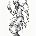 A neo-traditional tattoo of a djinn emerging… — эскиз тату (№1750701200_0, 23.06.2025 17:53) — Tatufoto.com