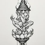 A neo-traditional tattoo of a djinn emerging… — эскиз тату (№1750701200_1, 23.06.2025 17:53) — Tatufoto.com