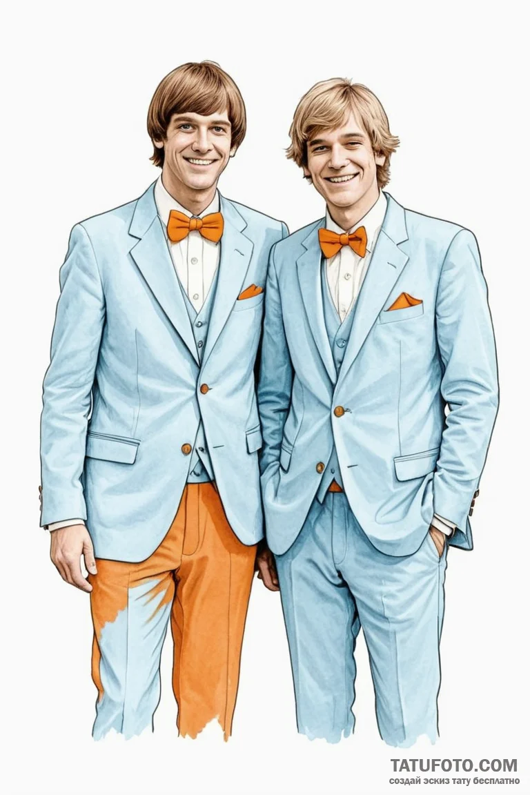 A sketch of the main characters from dumb and... - эскиз тату (№1750701667_0, 23.06.2025 18:01) — Tatufoto.com