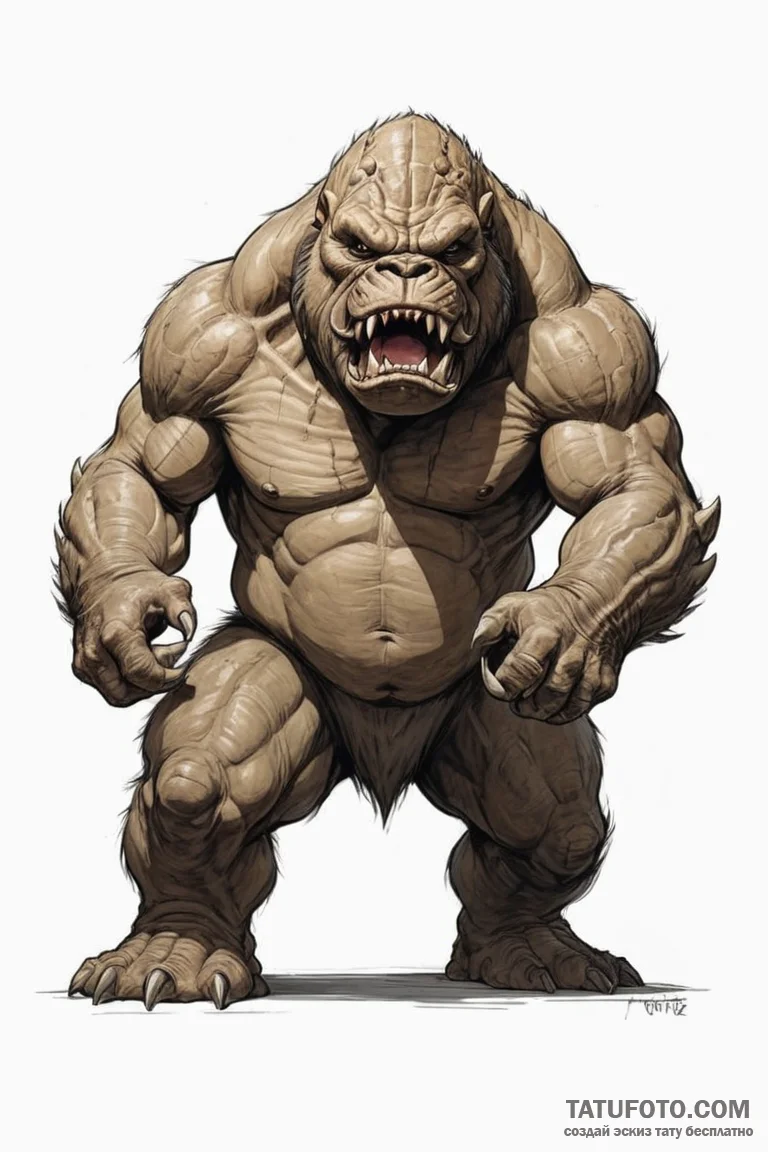 43. a sketch of a rancor, monstrous and power... - эскиз тату (№1750702019_1, 23.06.2025 18:06) — Tatufoto.com