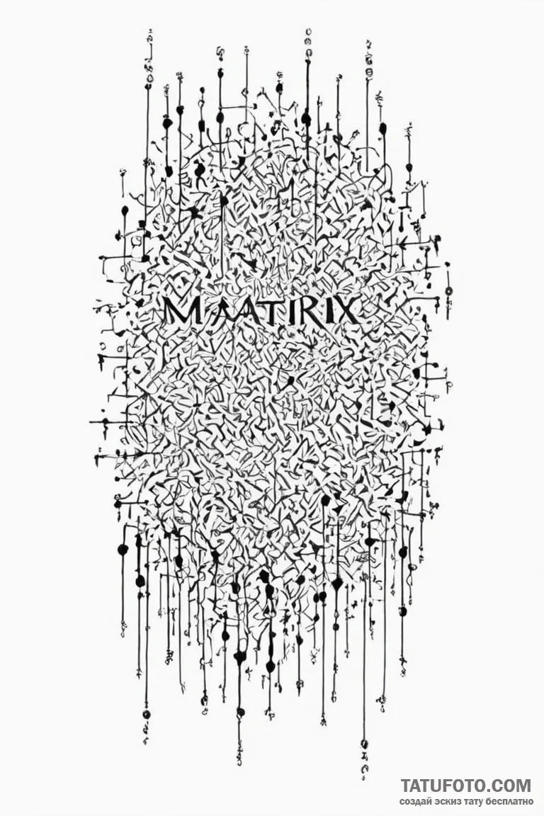 матрица (the matrix) - 20 промптов - эскиз тату (№1750702090_0, 23.06.2025 18:08) — Tatufoto.com