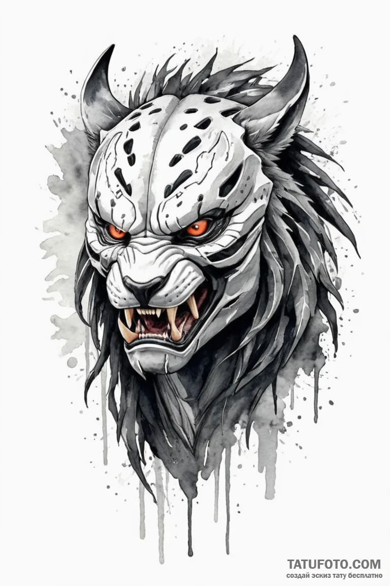 A watercolor tattoo of the predator's shimmer... - эскиз тату (№1750703916_0, 23.06.2025 18:38) — Tatufoto.com
