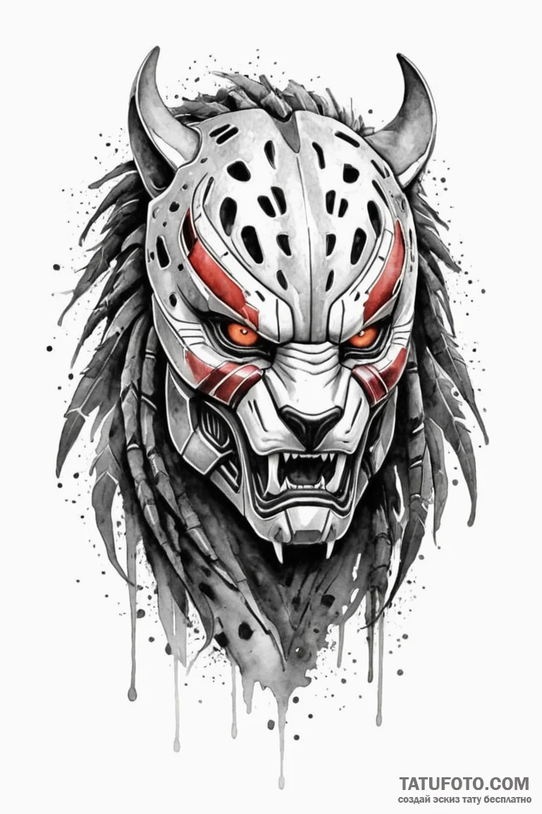 A watercolor tattoo of the predator's shimmer... - эскиз тату (№1750703916_1, 23.06.2025 18:38) — Tatufoto.com