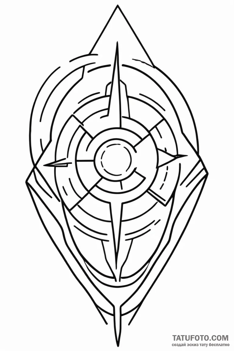 A linework tattoo of the capsule corp logo, - эскиз тату (№1750705745_0, 23.06.2025 19:09) — Tatufoto.com
