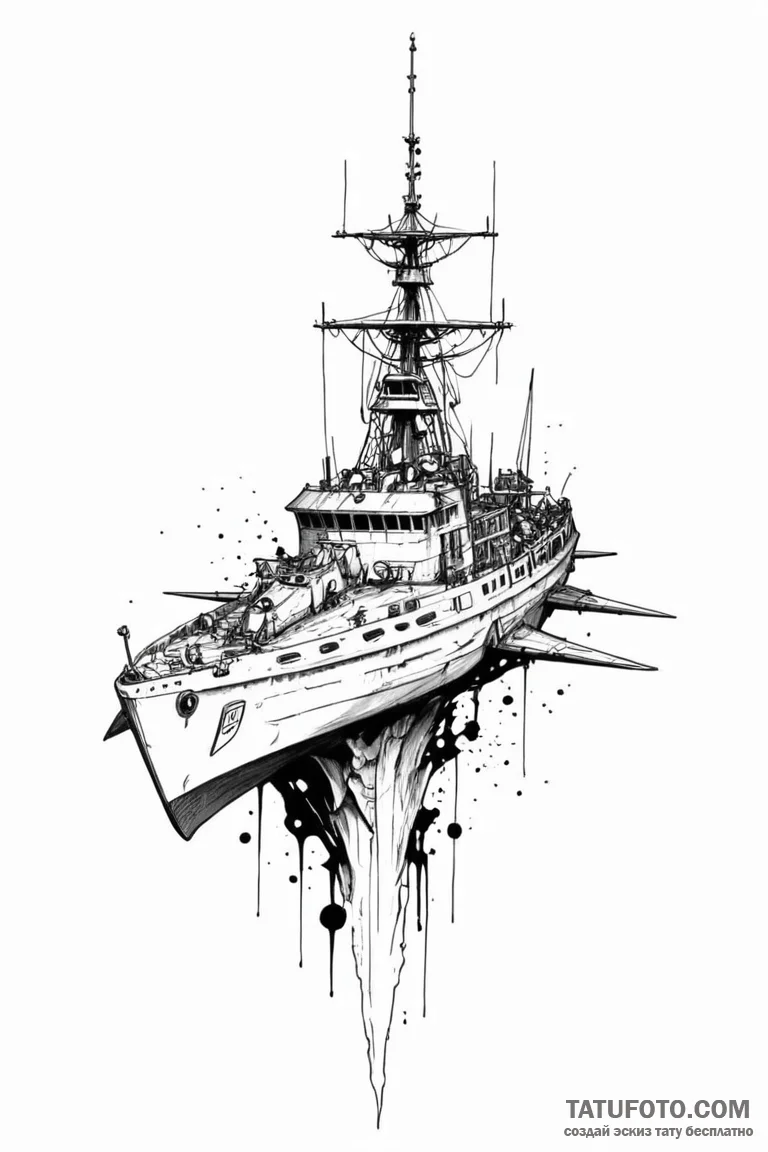 A trash polka composition of the swordfish ii... - эскиз тату (№1750706579_1, 23.06.2025 19:22) — Tatufoto.com