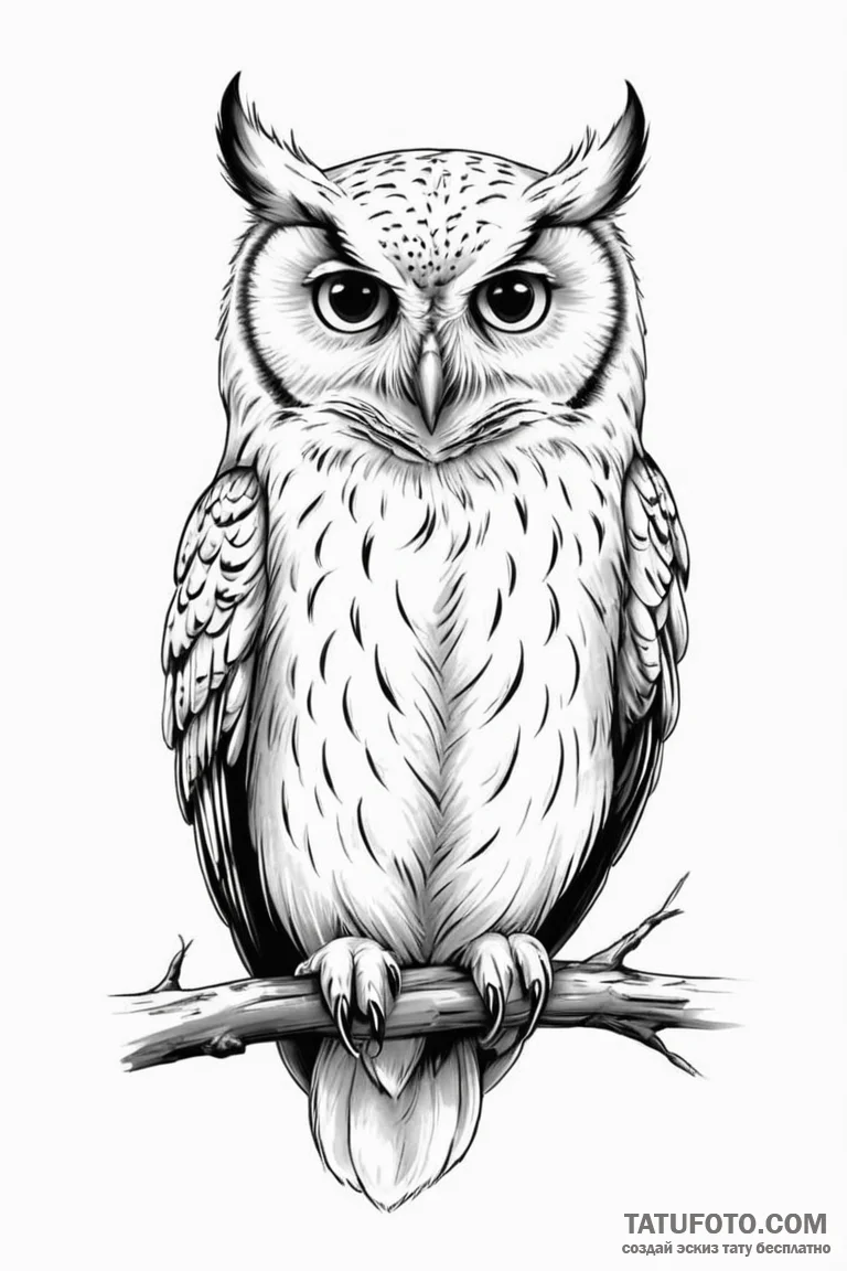 Owl - эскиз тату (№1750706648_1, 23.06.2025 19:24) — Tatufoto.com