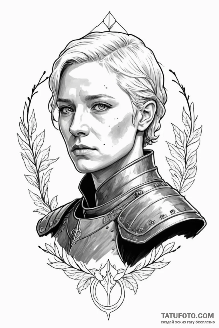 A neo-traditional tattoo of brienne of tarth,... - эскиз тату (№1750708428_0, 23.06.2025 19:53) — Tatufoto.com