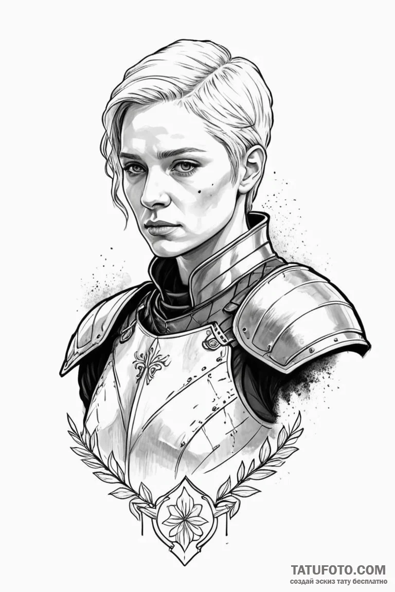 A neo-traditional tattoo of brienne of tarth,... - эскиз тату (№1750708428_1, 23.06.2025 19:53) — Tatufoto.com