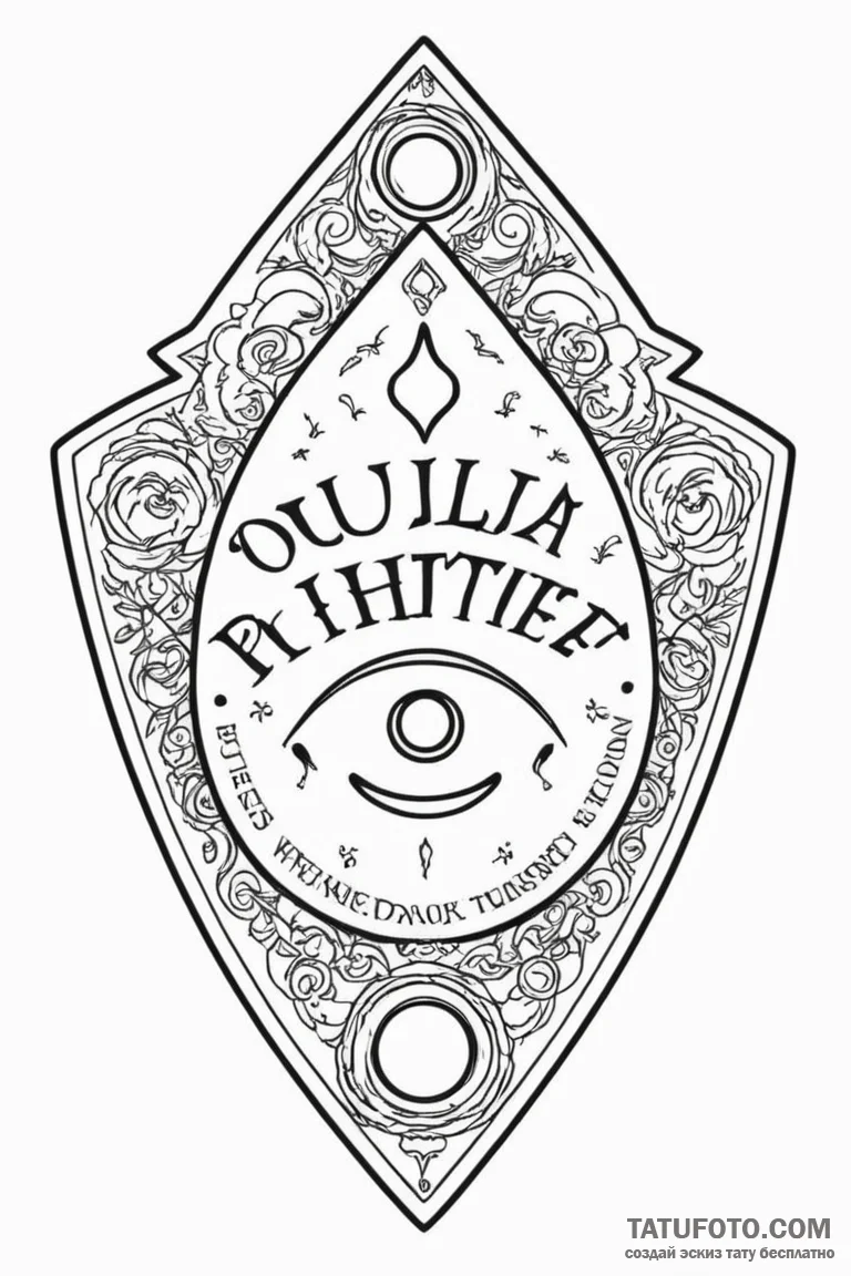 A linework design of a ouija board planchette... - эскиз тату (№1750709129_1, 23.06.2025 20:05) — Tatufoto.com