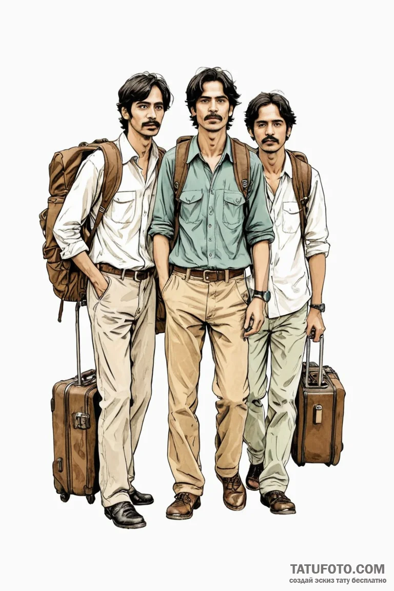 A sketch of the three main brothers from the... - эскиз тату (№1750709339_0, 23.06.2025 20:08) — Tatufoto.com