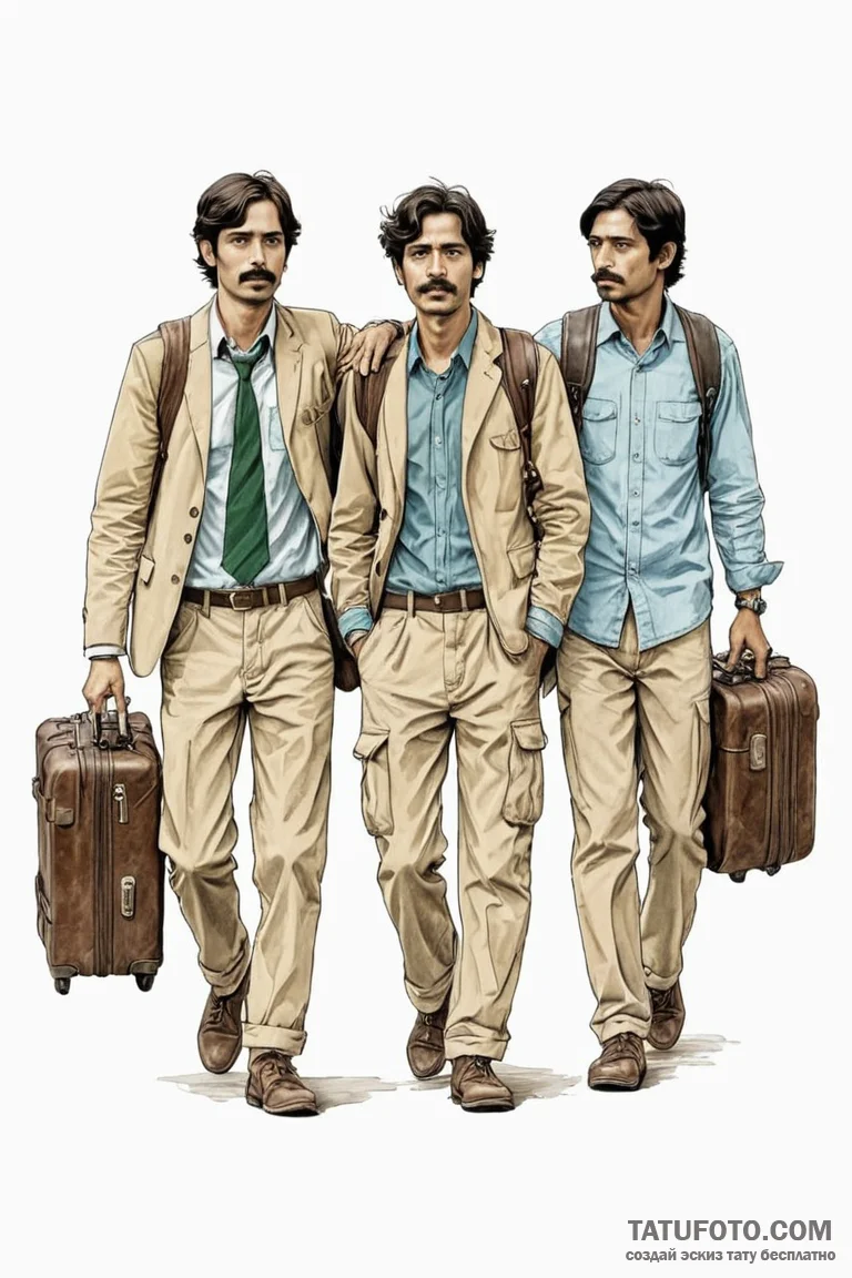 A sketch of the three main brothers from the... - эскиз тату (№1750709339_1, 23.06.2025 20:08) — Tatufoto.com