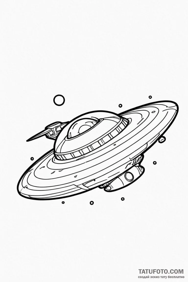 A sketch of the planet express ship from futu... - эскиз тату (№1750710036_0, 23.06.2025 20:20) — Tatufoto.com