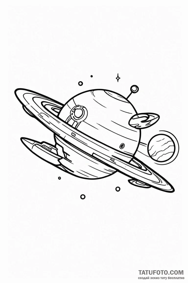 A sketch of the planet express ship from futu... - эскиз тату (№1750710036_1, 23.06.2025 20:20) — Tatufoto.com