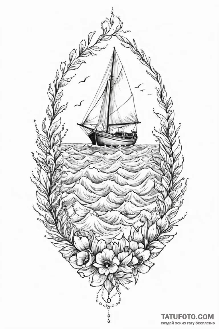 Sea - эскиз тату (№1750712854_0, 23.06.2025 21:07) — Tatufoto.com