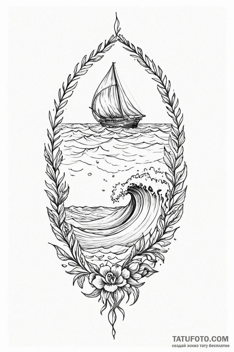 Sea - эскиз тату (№1750712854_1, 23.06.2025 21:07) — Tatufoto.com