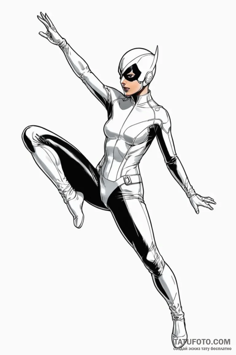 A sketch of trinity in her iconic latex suit,... - эскиз тату (№1750712995_1, 23.06.2025 21:09) — Tatufoto.com