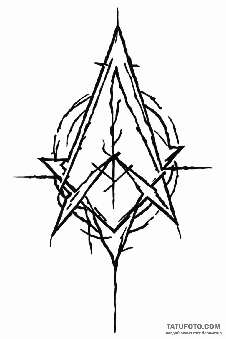 A linework design of the mysterious symbol fr... - эскиз тату (№1750713643_1, 23.06.2025 21:20) — Tatufoto.com