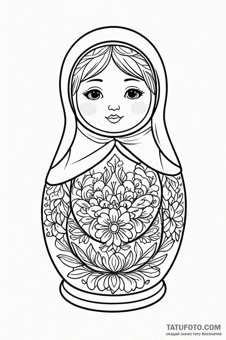 Matryoshka doll - эскиз тату (№1750713851_0, 23.06.2025 21:24) — Tatufoto.com