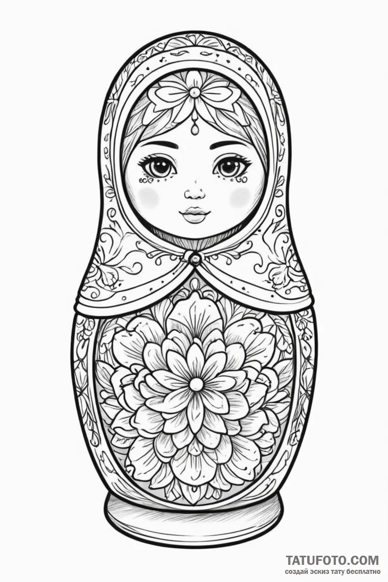 Matryoshka doll - эскиз тату (№1750713851_1, 23.06.2025 21:24) — Tatufoto.com