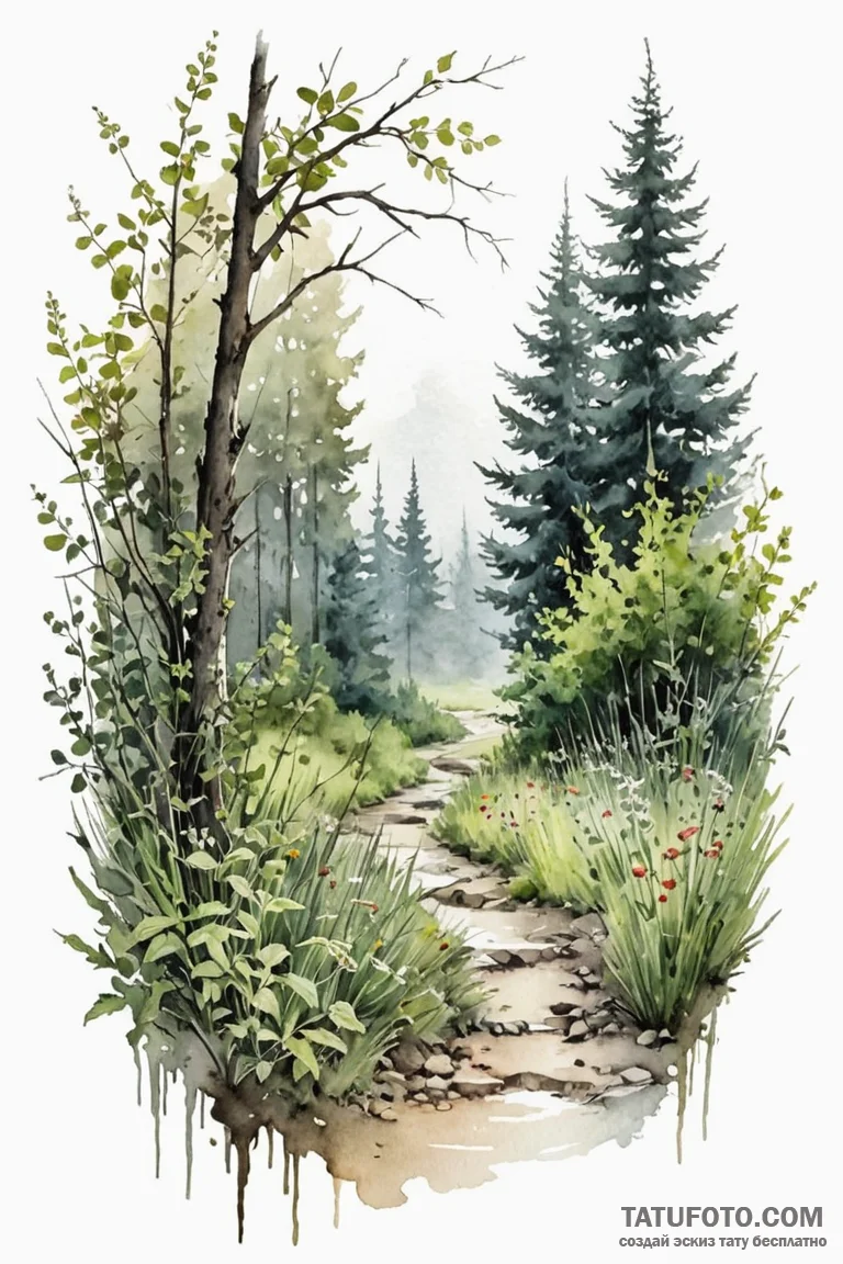 143. (stalker) a melancholic watercolor sketc... - эскиз тату (№1750716540_0, 23.06.2025 22:09) — Tatufoto.com