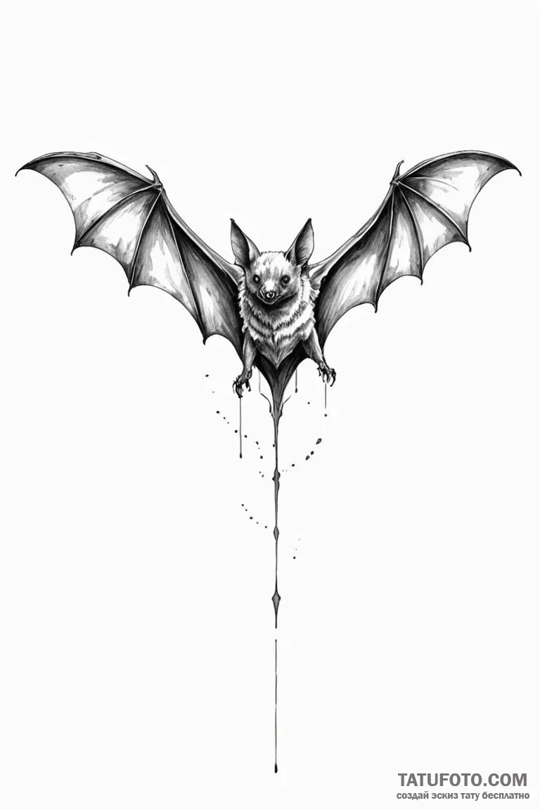 Bat - эскиз тату (№1750717565_0, 23.06.2025 22:26) — Tatufoto.com