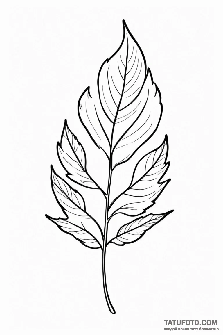 Leaf - эскиз тату (№1750718635_0, 23.06.2025 22:43) — Tatufoto.com