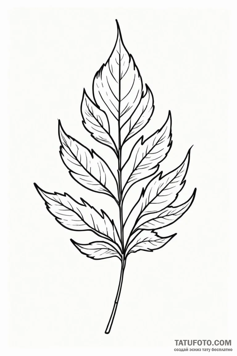 Leaf - эскиз тату (№1750718635_1, 23.06.2025 22:43) — Tatufoto.com