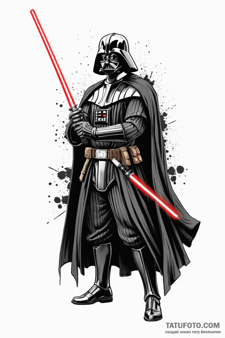 Japanese ukiyo-e style tattoo design of darth... - эскиз тату (№1750720296_0, 23.06.2025 23:11) — Tatufoto.com
