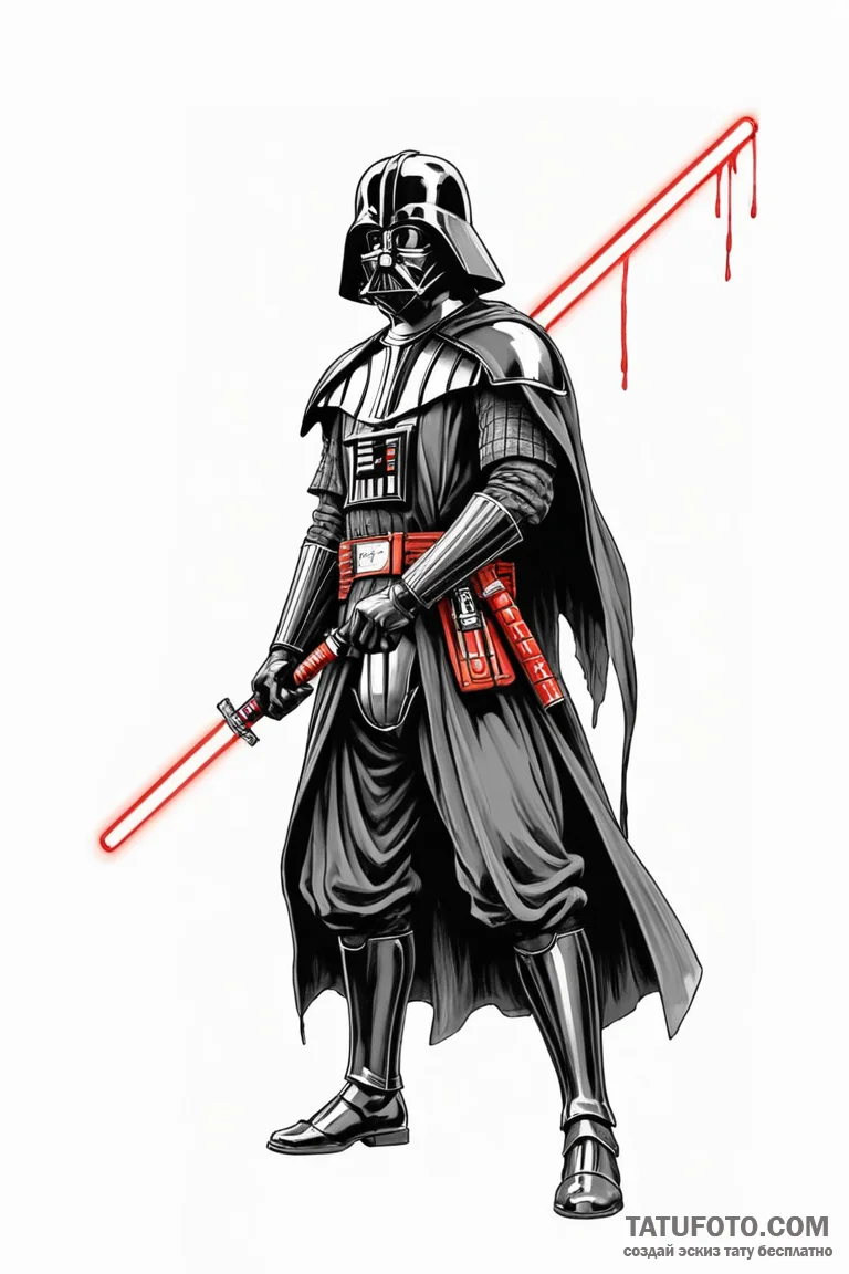 Japanese ukiyo-e style tattoo design of darth... - эскиз тату (№1750720296_1, 23.06.2025 23:11) — Tatufoto.com