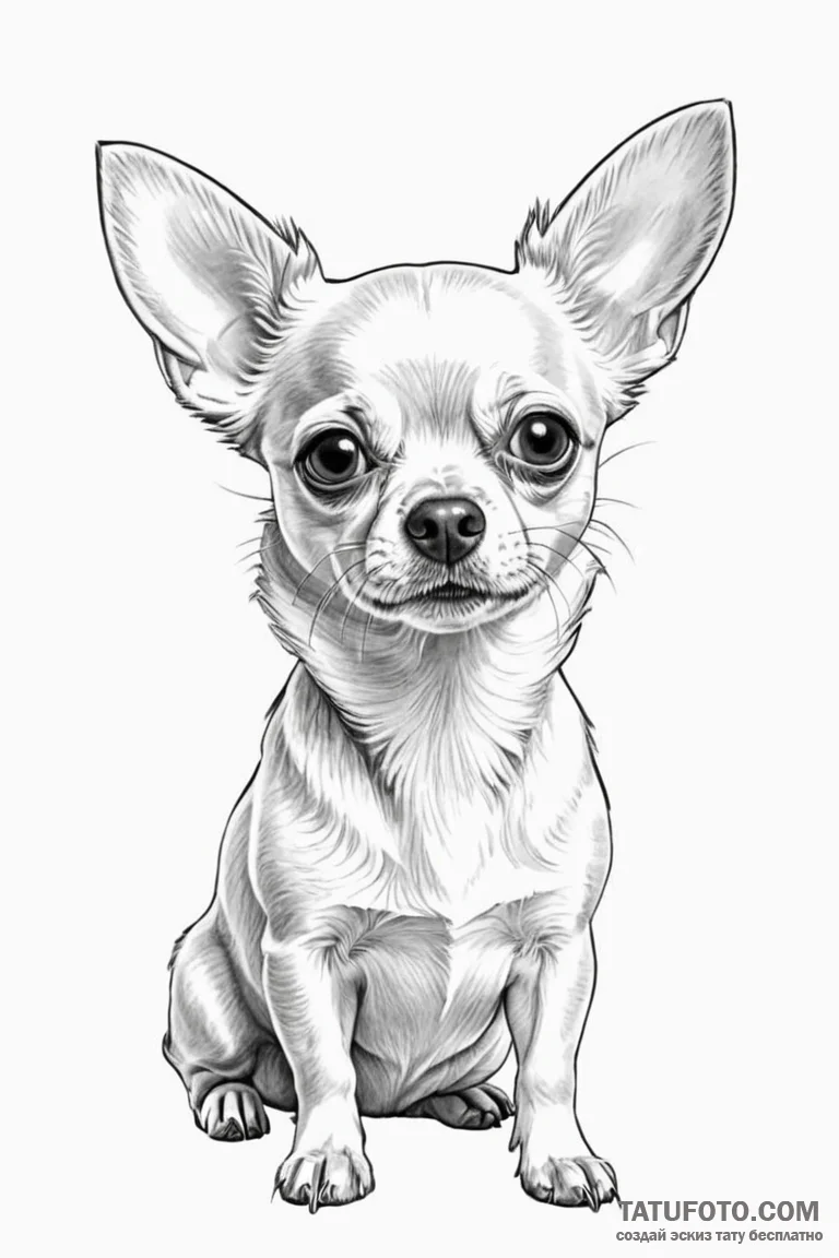 Chihuahua - эскиз тату (№1750721322_0, 23.06.2025 23:28) — Tatufoto.com