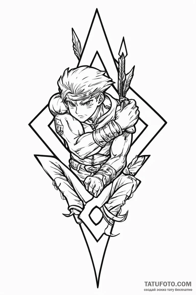 A linework tattoo of the "to be continued" ar... - эскиз тату (№1750723012_1, 23.06.2025 23:56) — Tatufoto.com