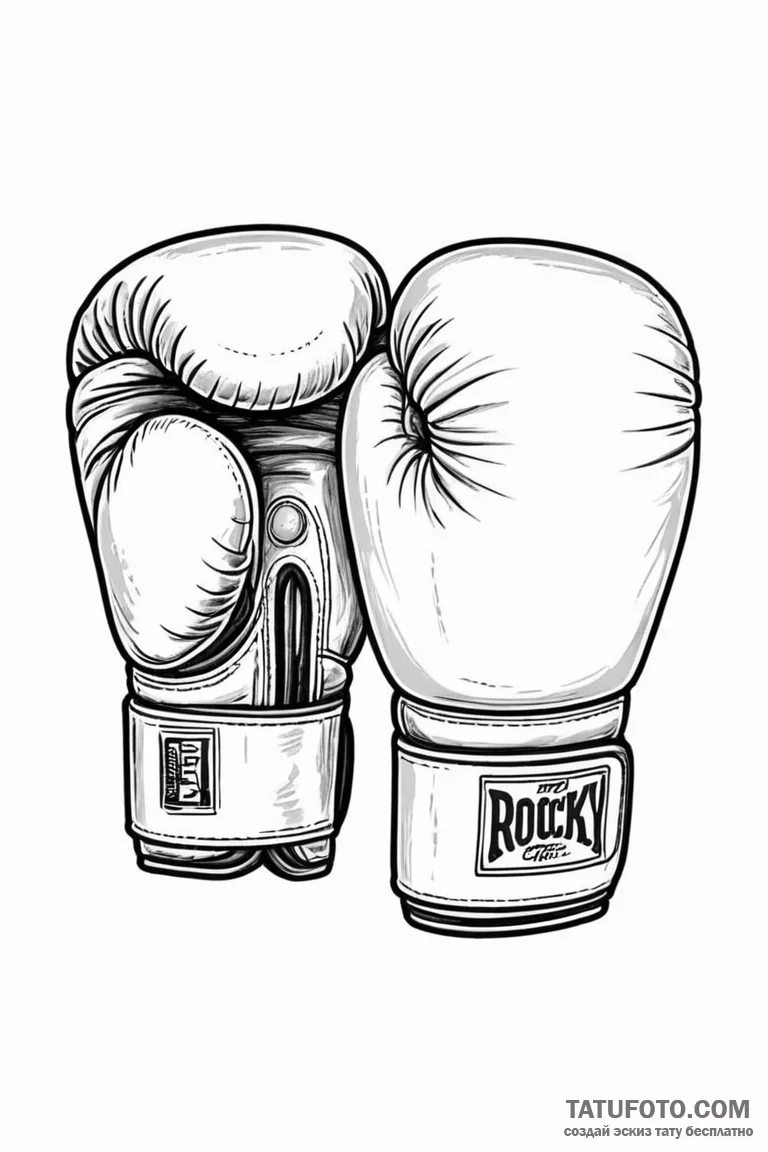 A linework tattoo of the iconic boxing gloves... - эскиз тату (№1750723939_1, 24.06.2025 00:12) — Tatufoto.com