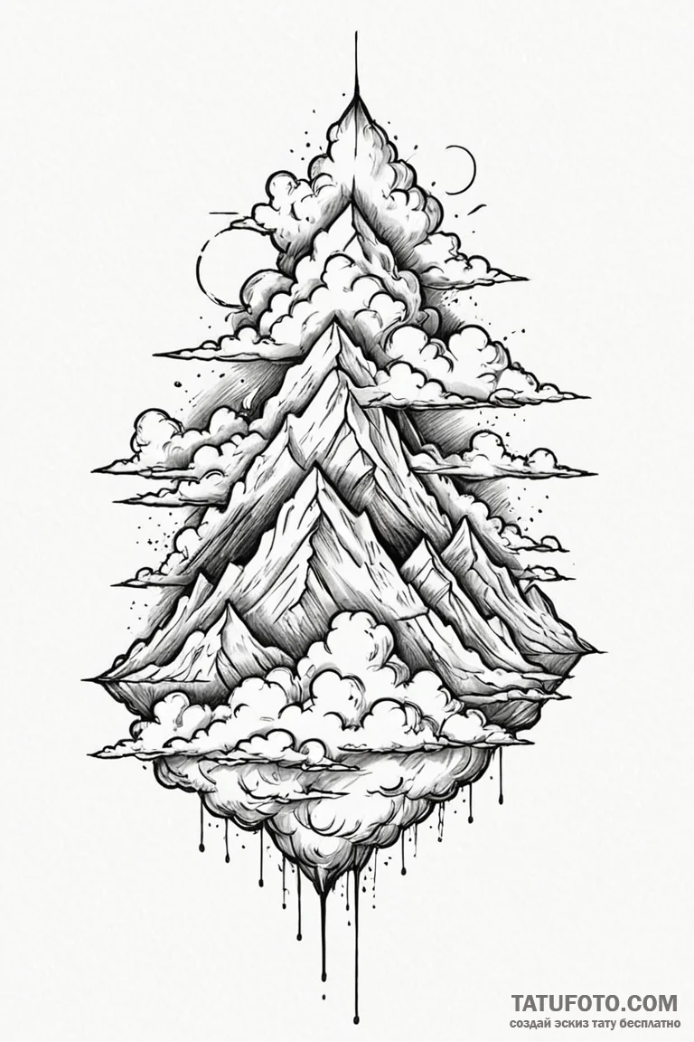Clouds - эскиз тату (№1750725736_1, 24.06.2025 00:42) — Tatufoto.com