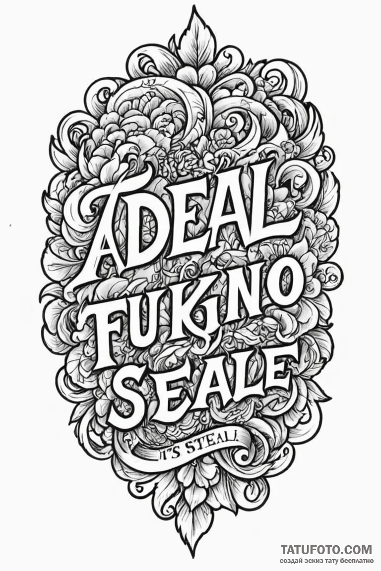 A chicano lettering tattoo of "it's a deal, i... - эскиз тату (№1750727478_1, 24.06.2025 01:11) — Tatufoto.com