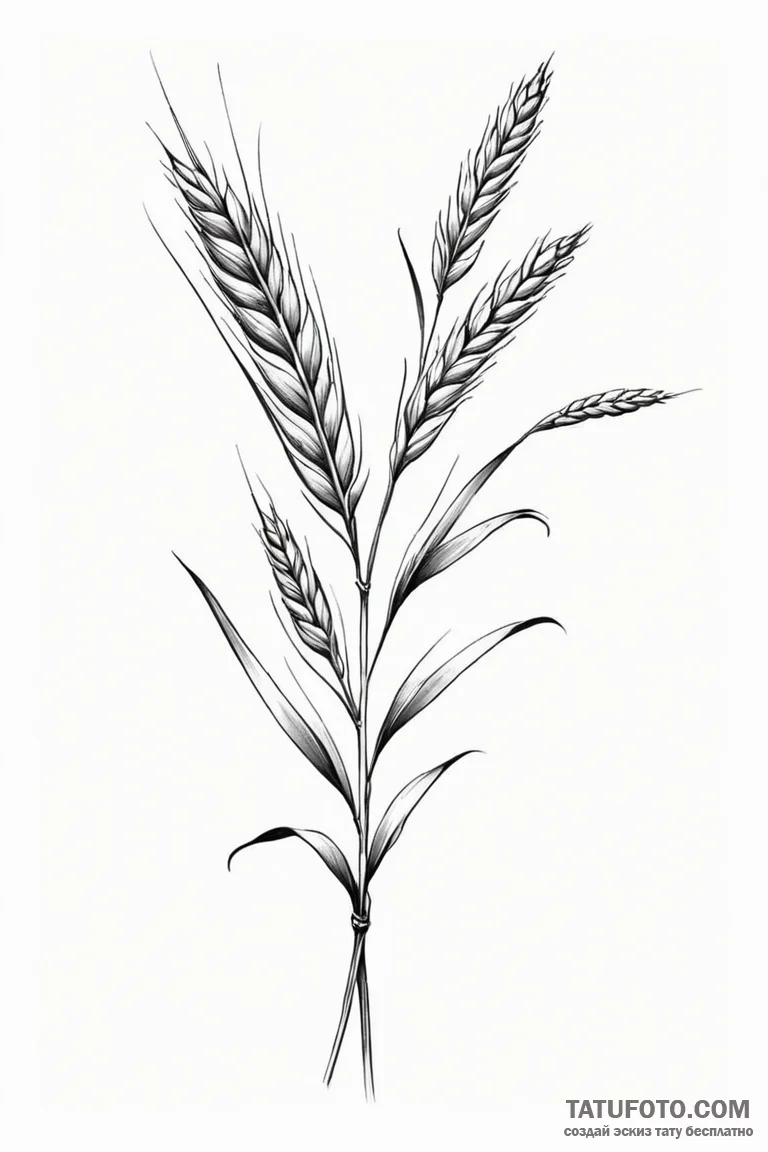 Ear of wheat - эскиз тату (№1750728487_0, 24.06.2025 01:28) — Tatufoto.com
