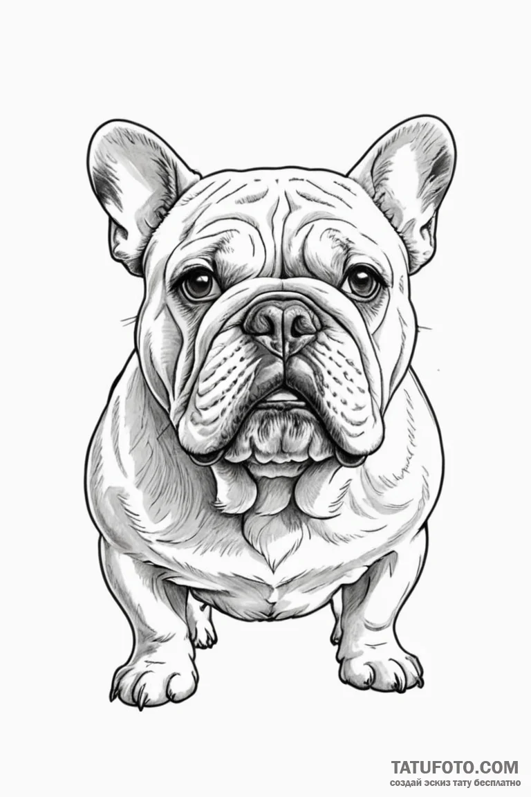Bulldog - эскиз тату (№1750730098_0, 24.06.2025 01:54) — Tatufoto.com