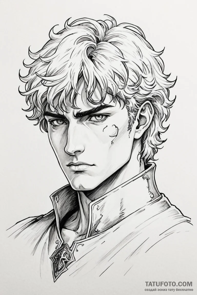 A neo-traditional portrait of griffith from b... - эскиз тату (№1750730186_0, 24.06.2025 01:56) — Tatufoto.com