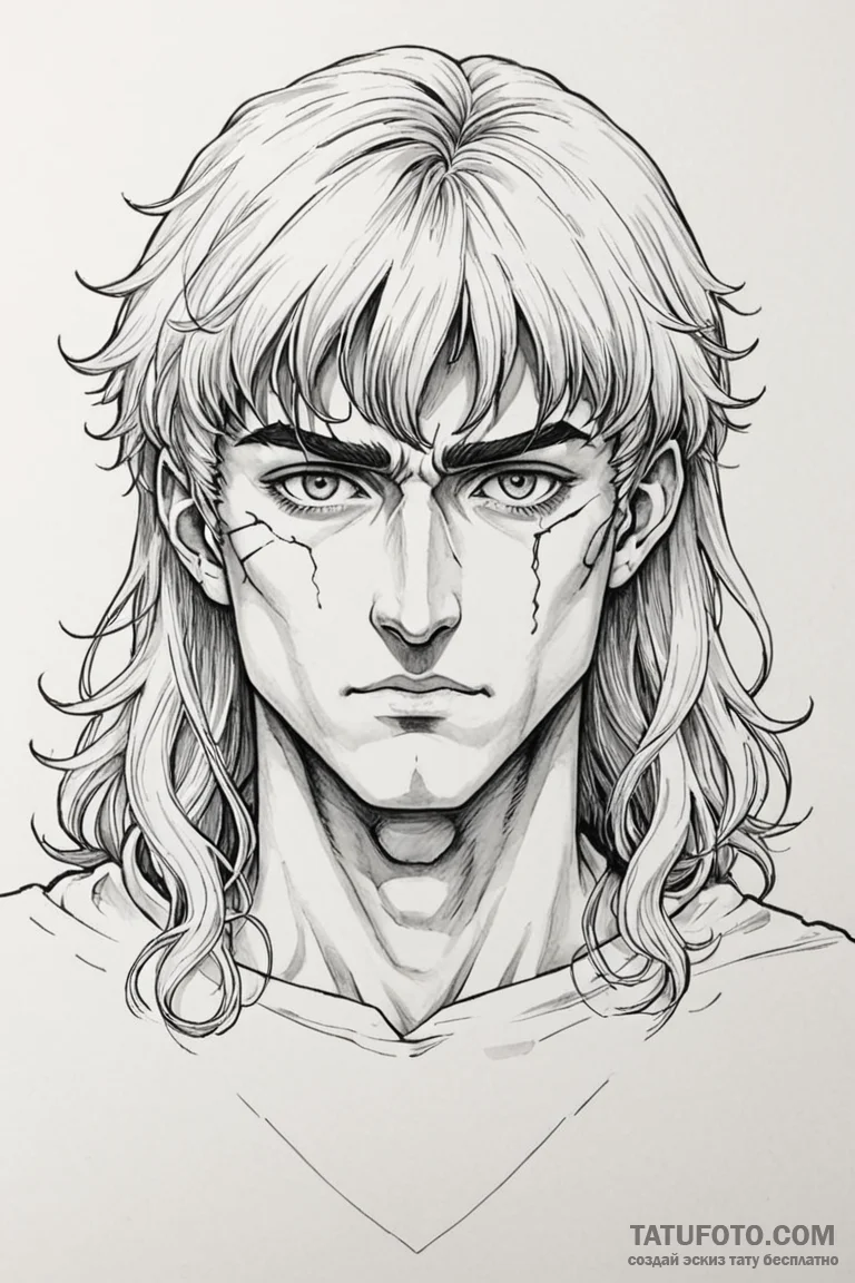 A neo-traditional portrait of griffith from b... - эскиз тату (№1750730186_1, 24.06.2025 01:56) — Tatufoto.com