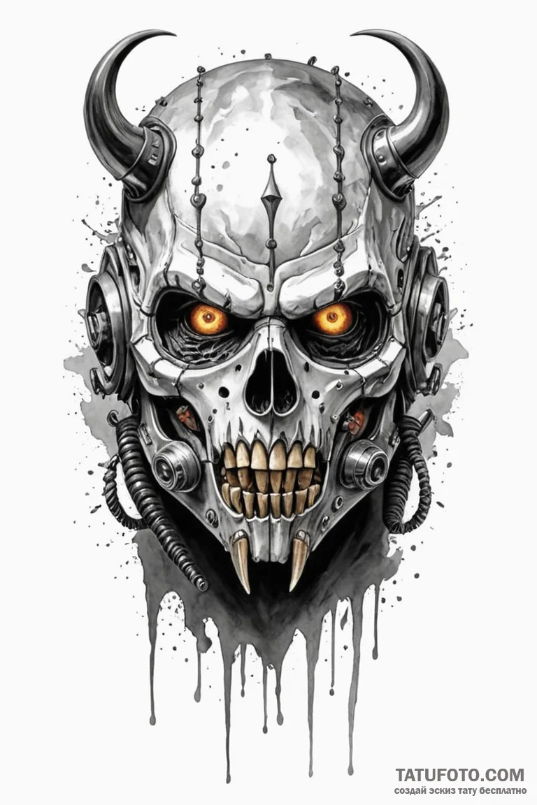 Trash polka tattoo of immortan joe's mask fro... - эскиз тату (№1750730333_0, 24.06.2025 01:58) — Tatufoto.com