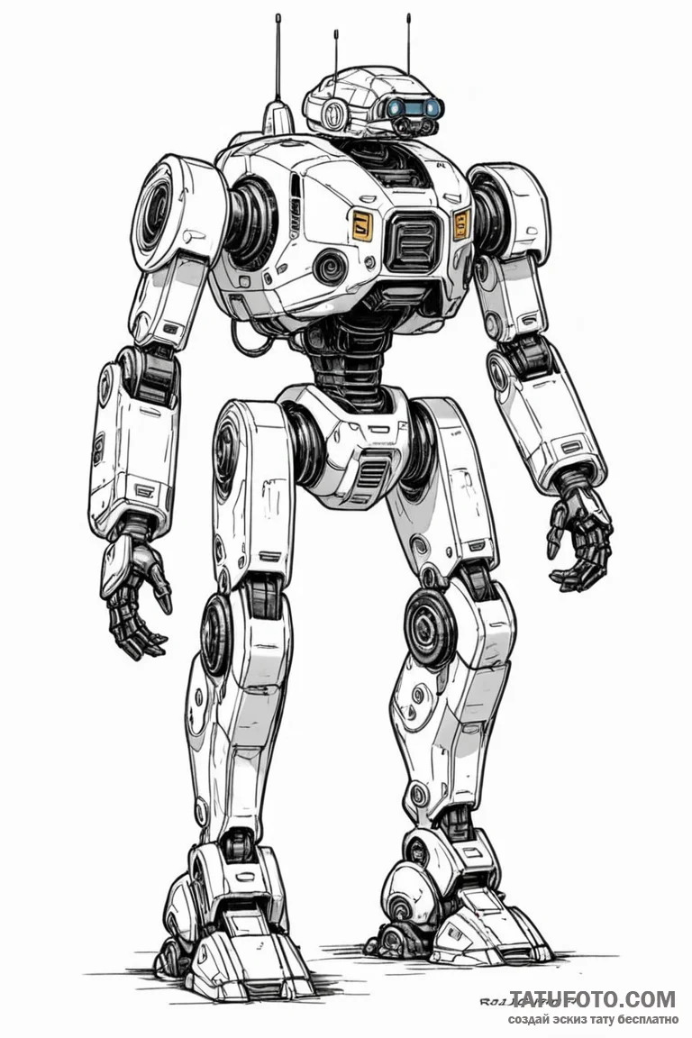 A sketch of the ed-209 enforcement droid from... - эскиз тату (№1750731102_0, 24.06.2025 02:11) — Tatufoto.com