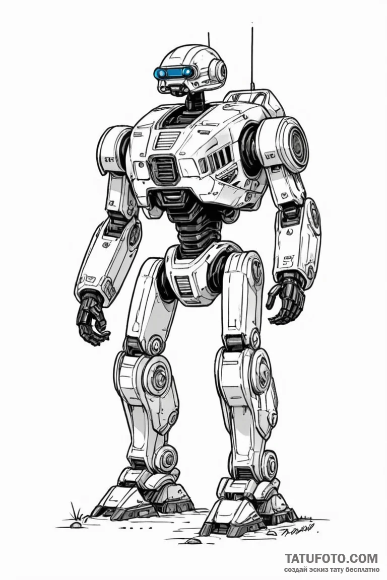 A sketch of the ed-209 enforcement droid from... - эскиз тату (№1750731102_1, 24.06.2025 02:11) — Tatufoto.com