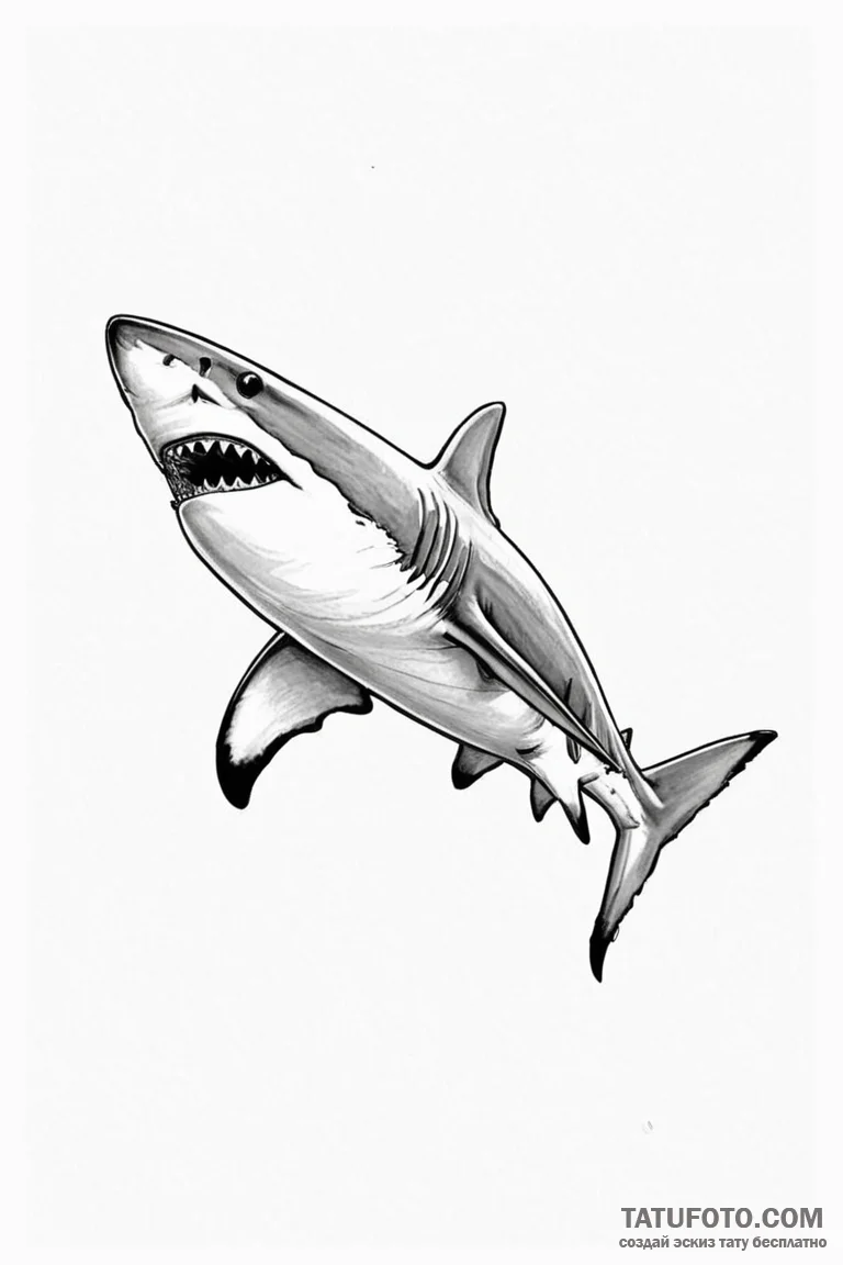 Shark - эскиз тату (№1750731927_1, 24.06.2025 02:25) — Tatufoto.com