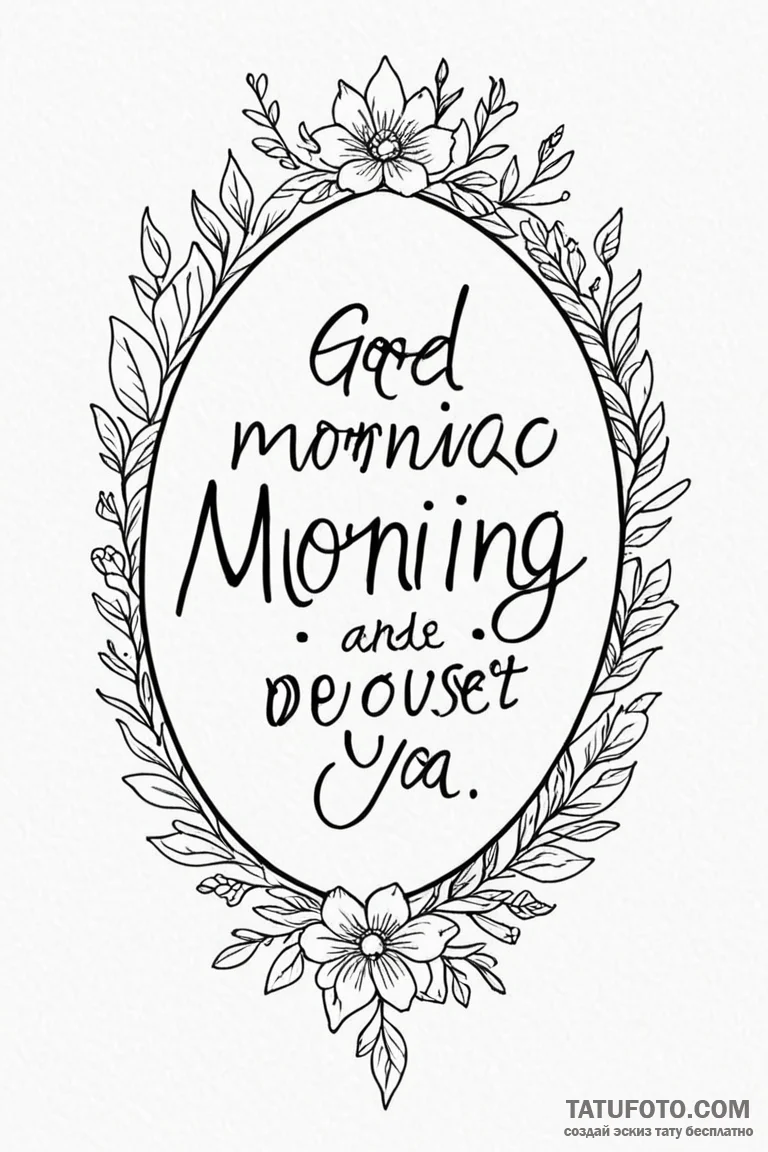 A linework tattoo of the "good morning, and i... - эскиз тату (№1750732883_0, 24.06.2025 02:41) — Tatufoto.com