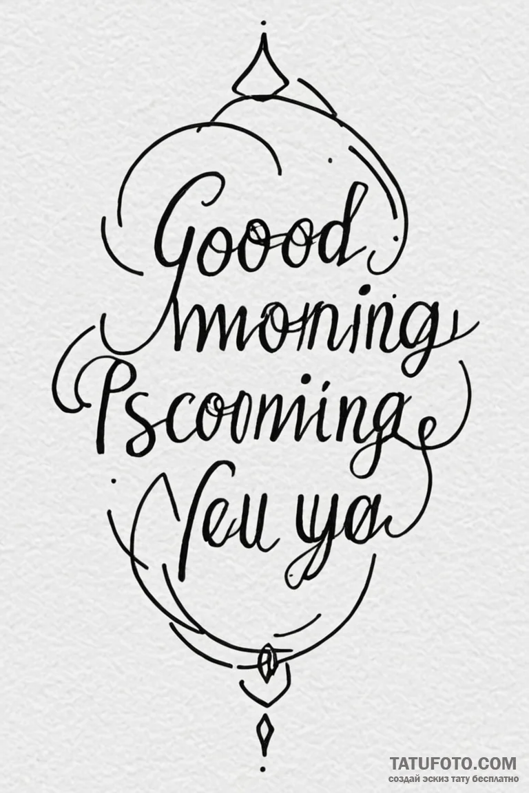 A linework tattoo of the "good morning, and i... - эскиз тату (№1750732883_1, 24.06.2025 02:41) — Tatufoto.com