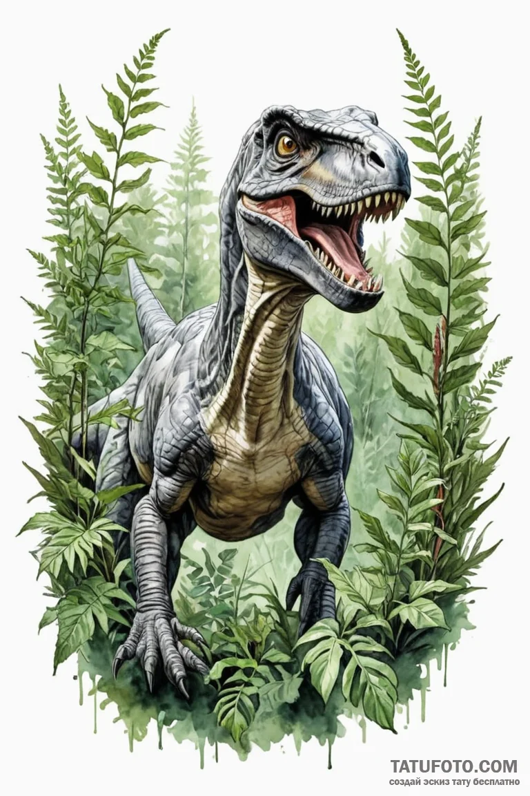 150. (jurassic park) a watercolor sketch of a... - эскиз тату (№1750733040_0, 24.06.2025 02:44) — Tatufoto.com