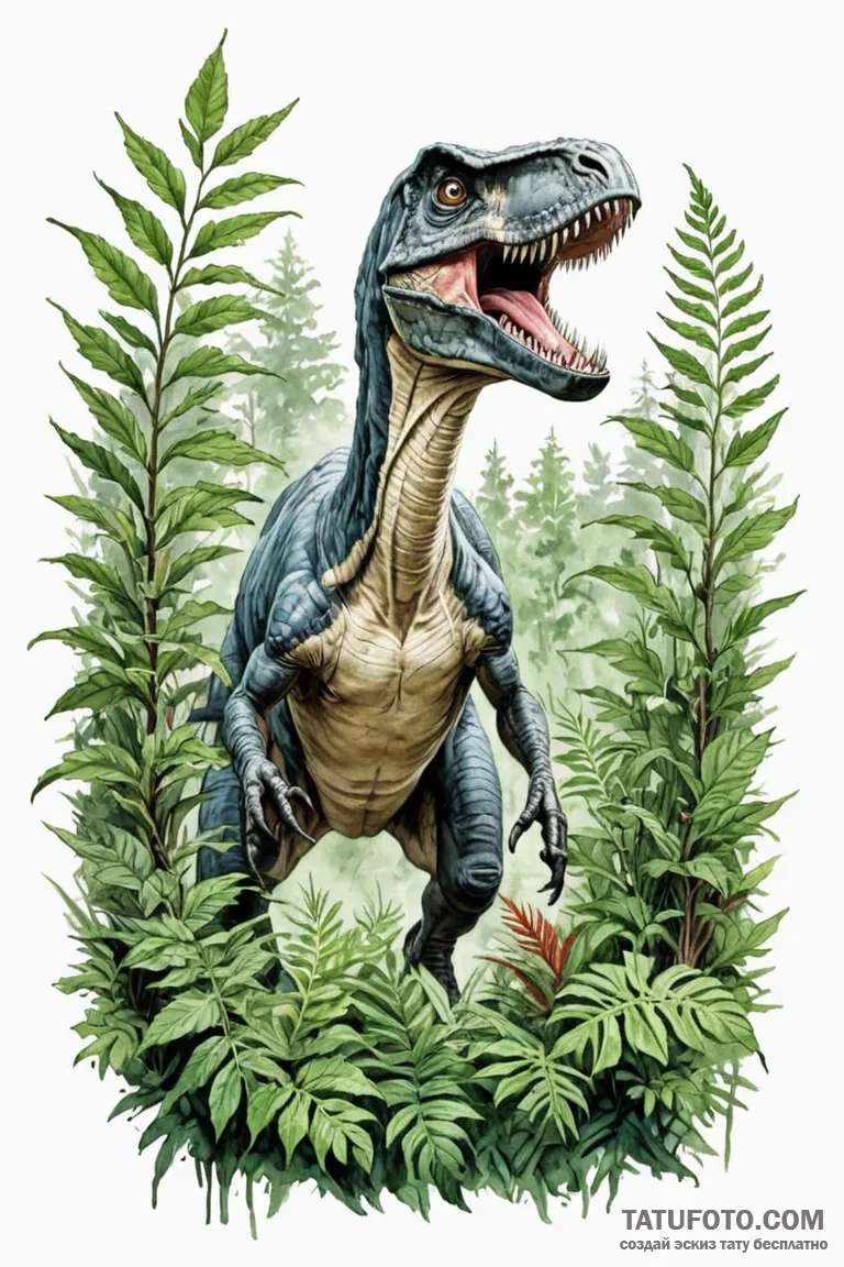 150. (jurassic park) a watercolor sketch of a... - эскиз тату (№1750733040_1, 24.06.2025 02:44) — Tatufoto.com