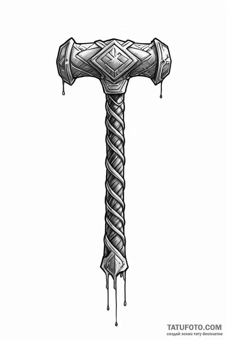 Thor's hammer - эскиз тату (№1750733994_0, 24.06.2025 02:59) — Tatufoto.com