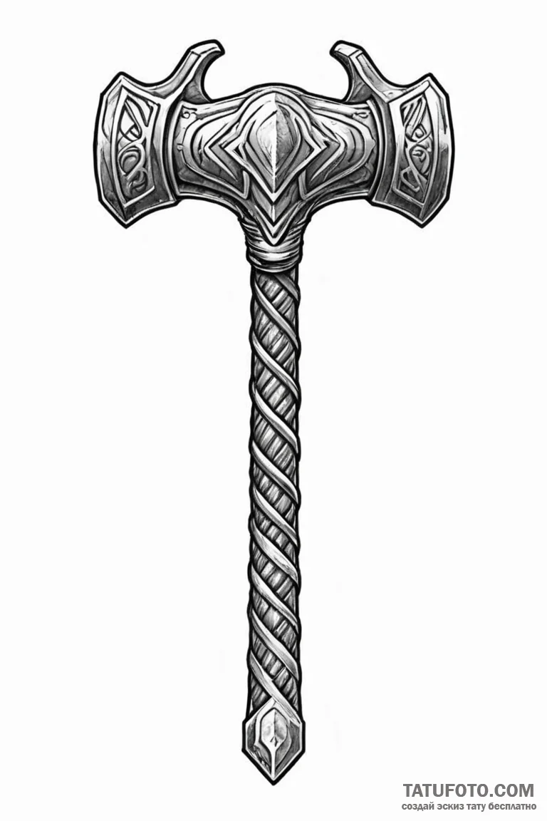 Thor's hammer - эскиз тату (№1750733994_1, 24.06.2025 02:59) — Tatufoto.com
