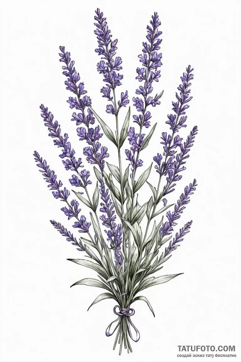 Lavender - эскиз тату (№1750734623_0, 24.06.2025 03:10) — Tatufoto.com